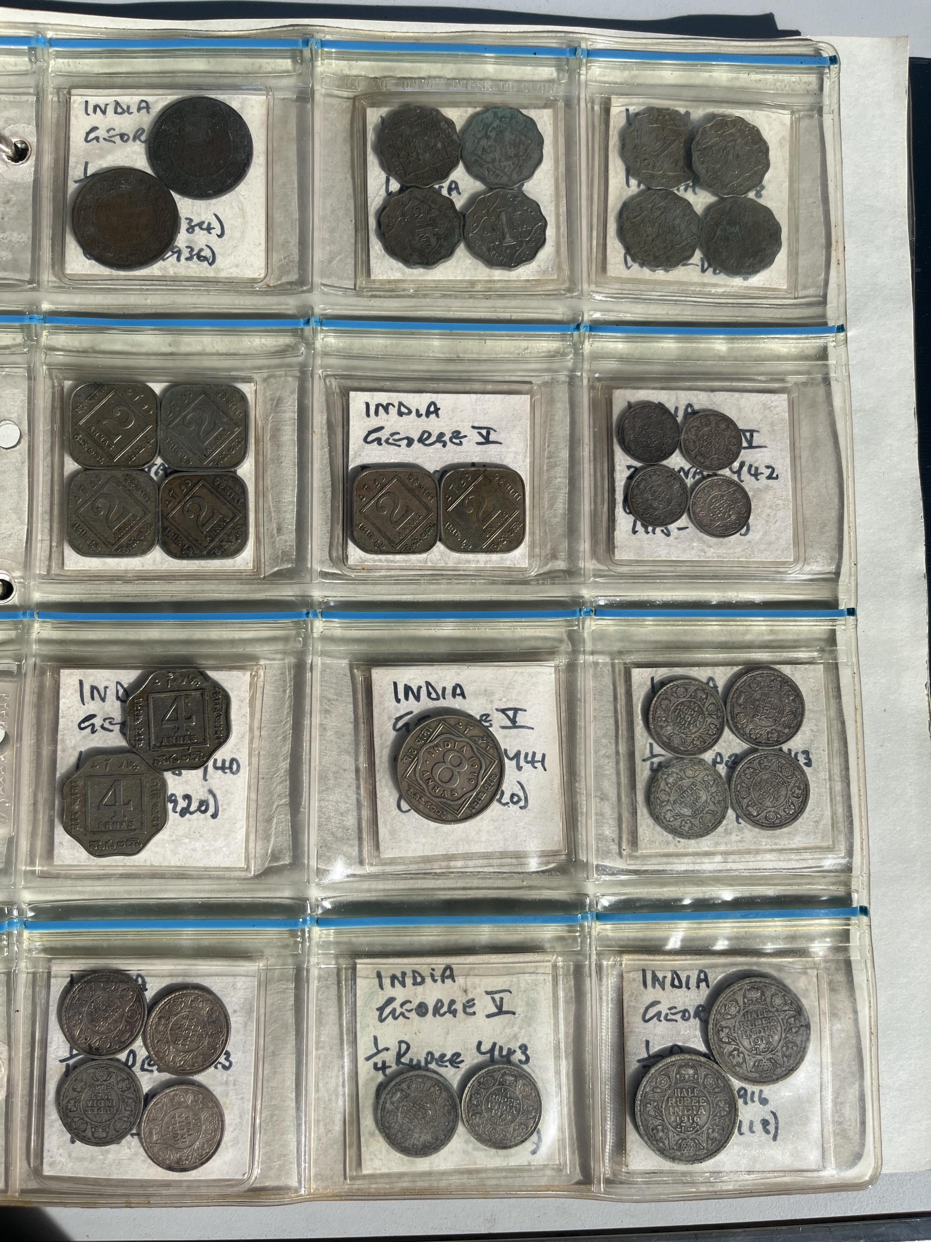 East India Company, British India silver coins, Victoria to George VI and Republic of India coins, an album, Highlights include-, East India company; one rupee, half rupee and quarter rupee, all 1835, two Victoria one ru